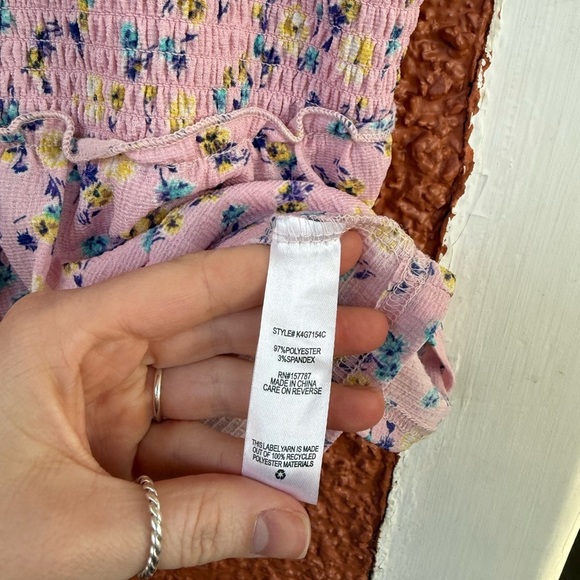 Jolie & Joy By FCT Medium 10-12 Floral Smocked Halter Tie Neck Top Boho Summer - Picture 3 of 4